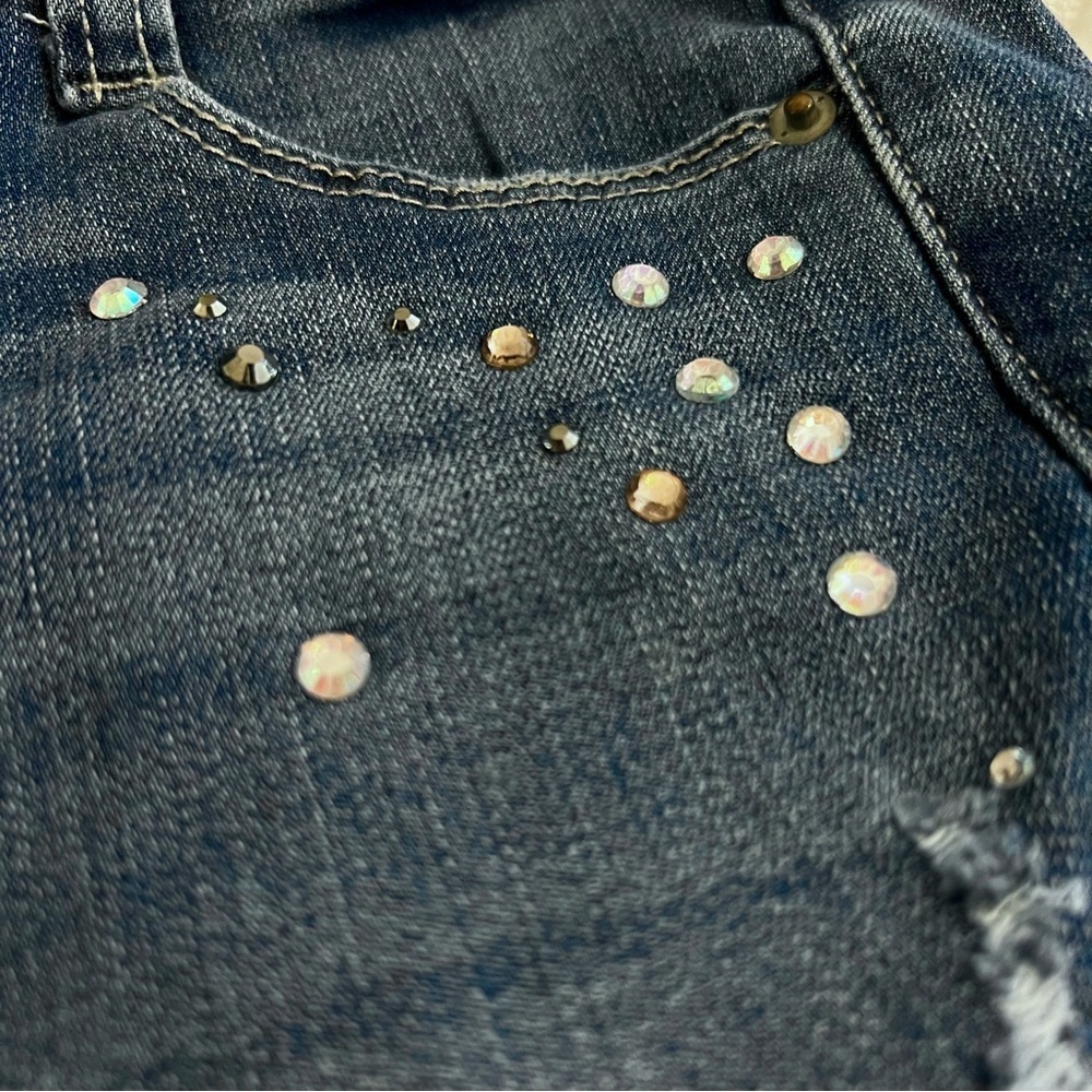 Imperial Star Aina Rhinestone Distressed Stretch Skinny Jeans - Picture 5 of 9